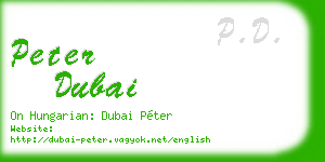 peter dubai business card
